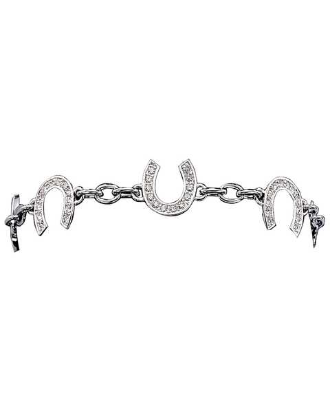 Image #1 - Montana Silversmiths Women's Horseshoe Chain Link Bracelet, Silver, hi-res