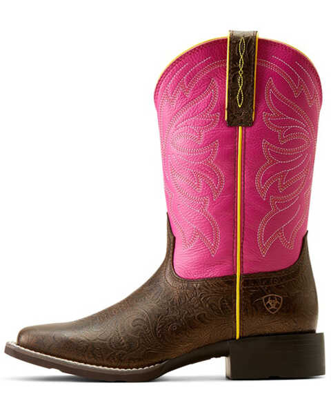 Image #2 - Ariat Women's Buckley Performance Western Boots - Broad Square Toe , Brown, hi-res