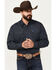 Image #1 - Rodeo Clothing Men's Geo Print Long Sleeve Snap Western Shirt, Black, hi-res