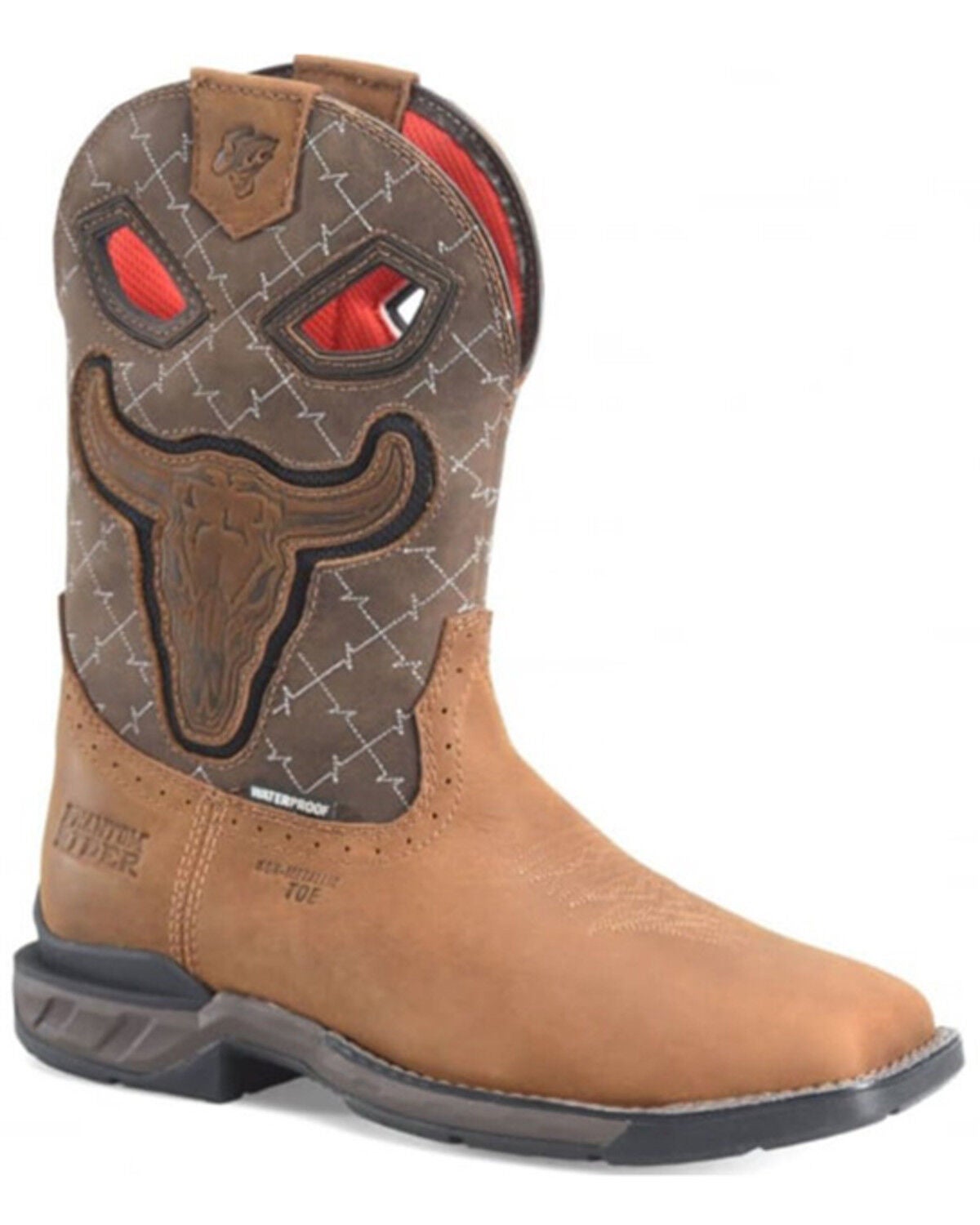 Image #1 - Phantom Rider Men's 11" Biggs Waterproof Pull-On Work Boots - Composite Toe, Brown, hi-res