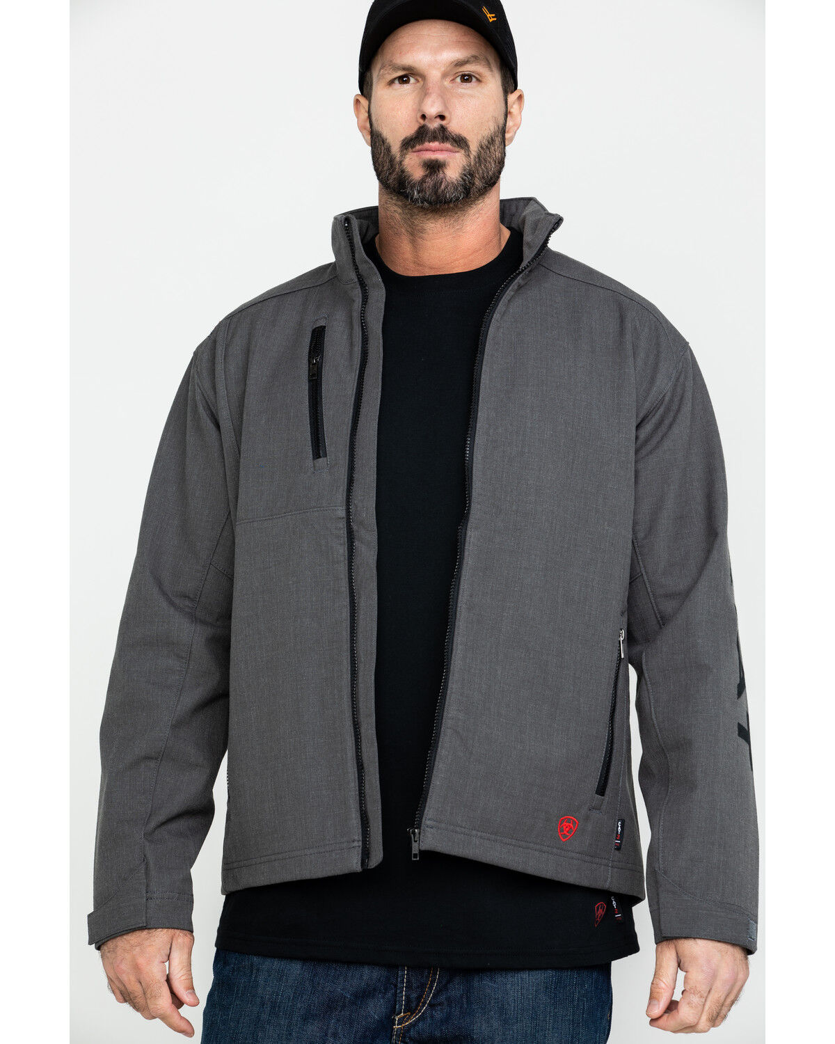 Image #1 - Ariat Men's FR Team Logo Work Jacket, Grey, hi-res