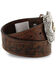 Cody James Kid's Floral Tooled Belt, Brown, hi-res