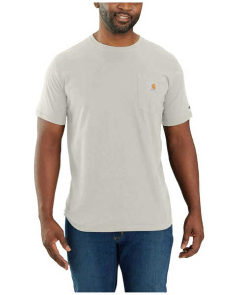 Image #1 - Carhartt Men's Force Relaxed Fit Midweight Short Sleeve Pocket T-Shirt, Tan, hi-res