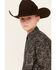 Rock & Roll Denim Boys' Paisley Print Long Sleeve Snap Western Shirt , Black, hi-res