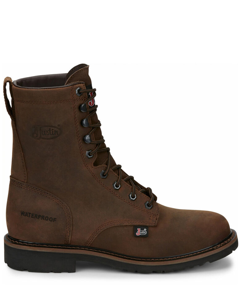Justin Men's Drywall Work Boots - Soft Toe, Brown, hi-res