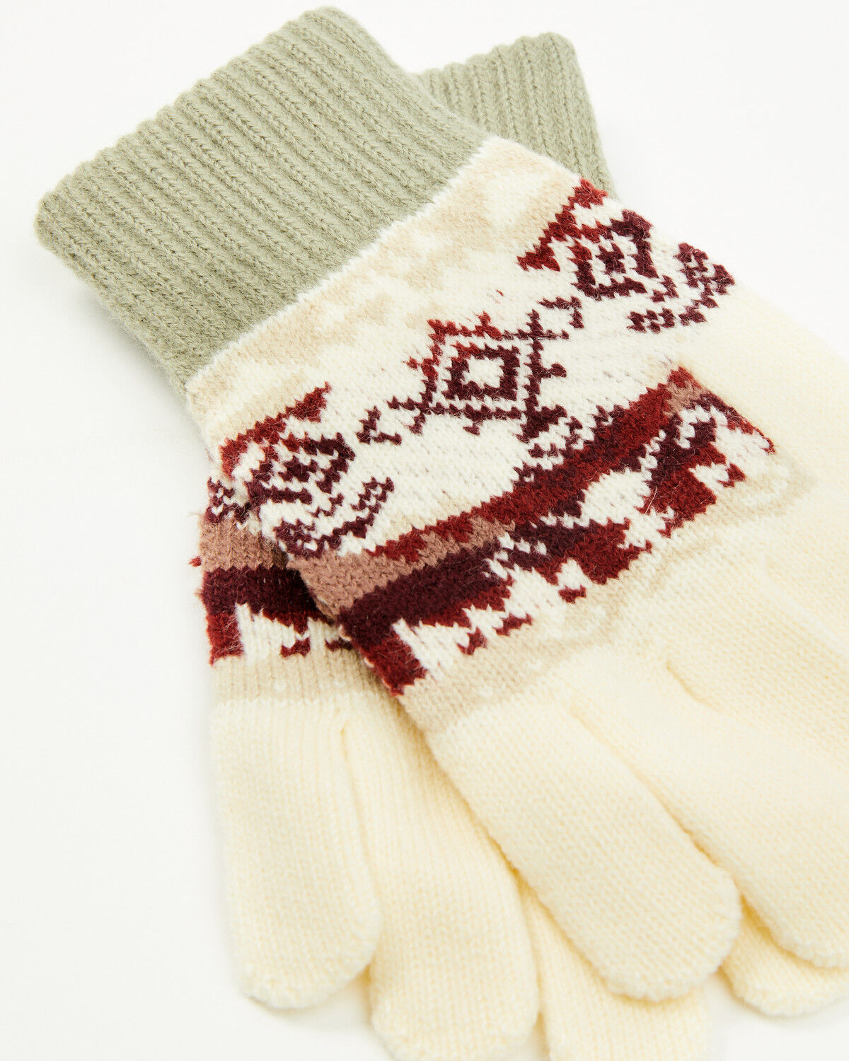 Image #5 - Panhandle Women's Southwestern Print Scarf Set - 3 Piece, Tan, hi-res