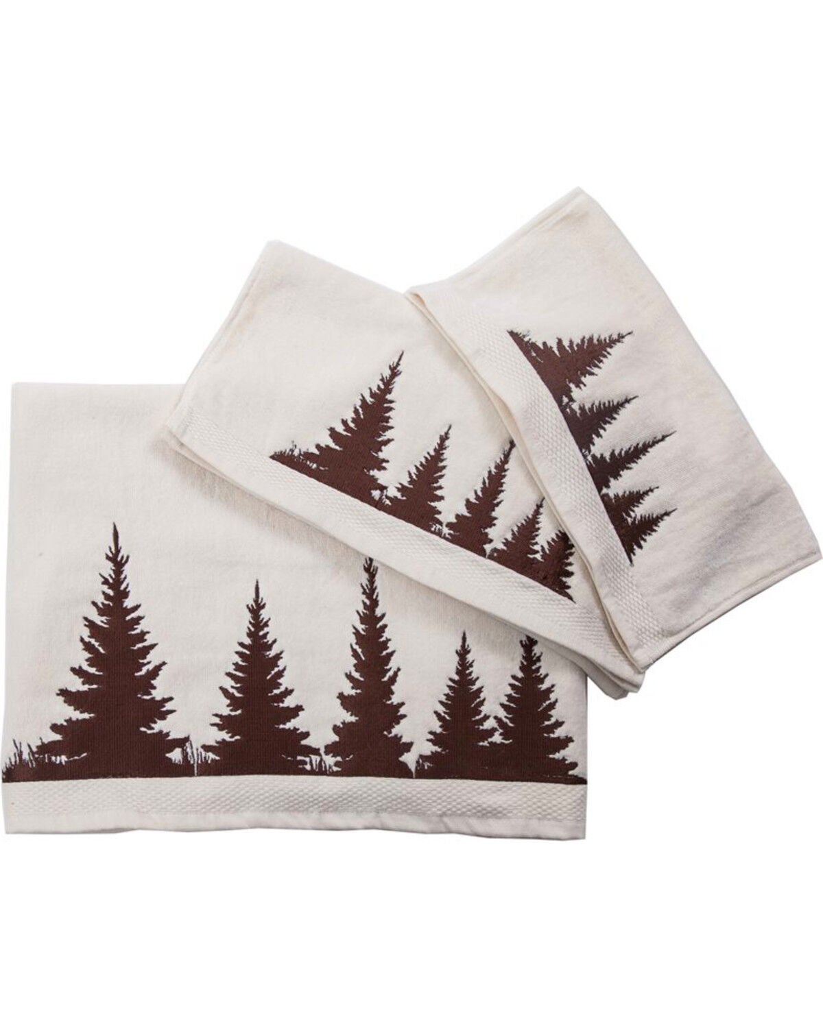 HiEnd Accents Clearwater Pines Towel Set - 3 Piece, Cream, hi-res
