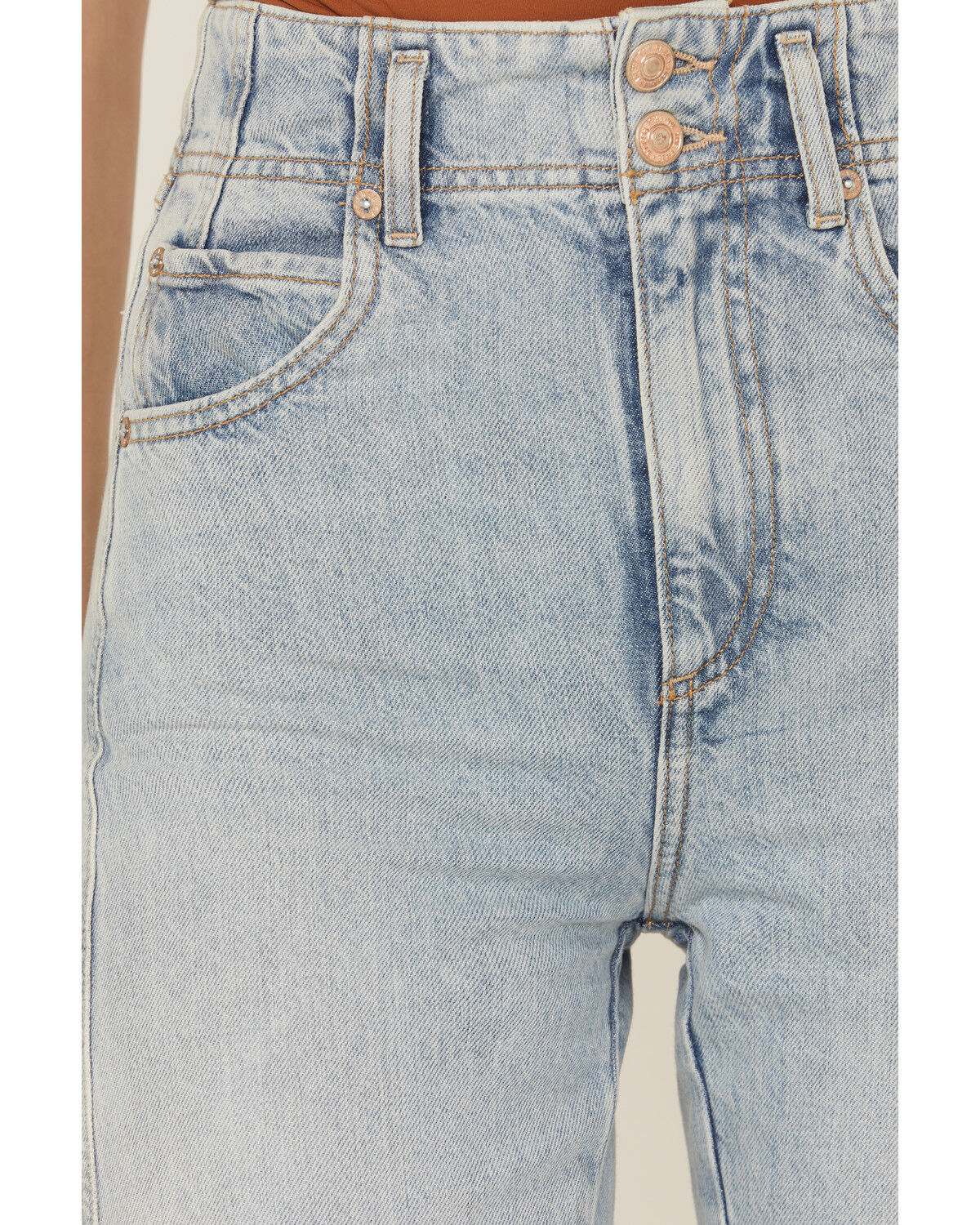 Image #2 - Free People Women's Aster Light Wash High Rise Straight Denim Jeans, Light Wash, hi-res