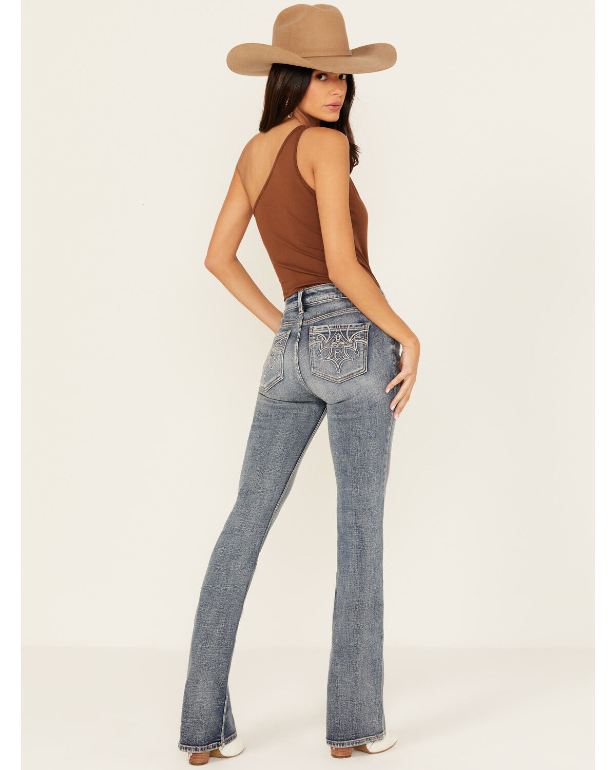 Image #1 - Shyanne Women's Aria Mid Rise Bootcut Stretch Denim Jeans, Medium Wash, hi-res