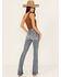 Image #1 - Shyanne Women's Aria Mid Rise Bootcut Stretch Denim Jeans, Medium Wash, hi-res