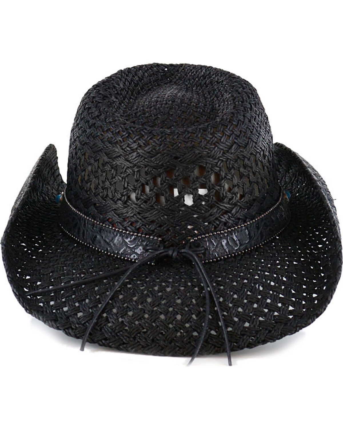 Image #3 - Shyanne Women's Alabama Straw Cowboy Hat, Black, hi-res
