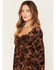 Image #2 - Cleo + Wolf Women's Floral Print Ruffle Long Sleeve Mini Dress, Brown, hi-res