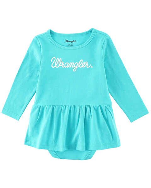 Image #1 - Wrangler Infant Girls' Logo Onesie with Skirt , Light Blue, hi-res