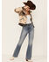 Image #4 - Wrangler Women's Tan Shearling & Stamped Leather Southwestern Jacket, , hi-res
