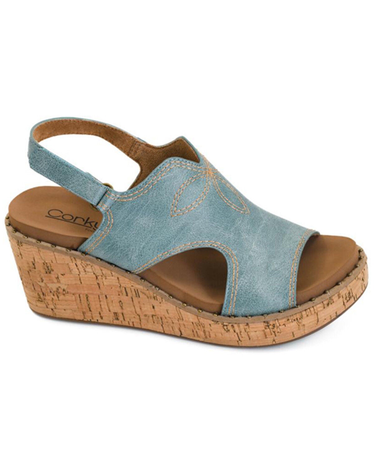 Corkys Women's Darlin Wedge Sandals, Turquoise, hi-res