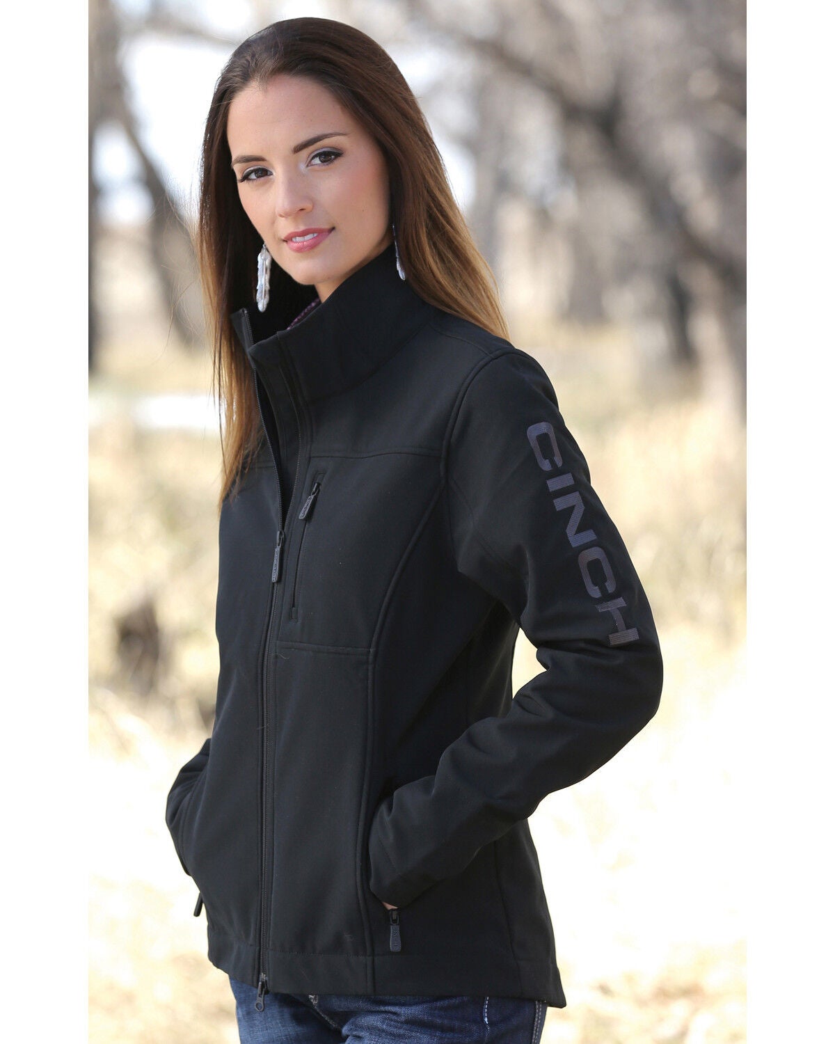 Cinch Women's Concealed Carry Bonded Jacket, Black, hi-res