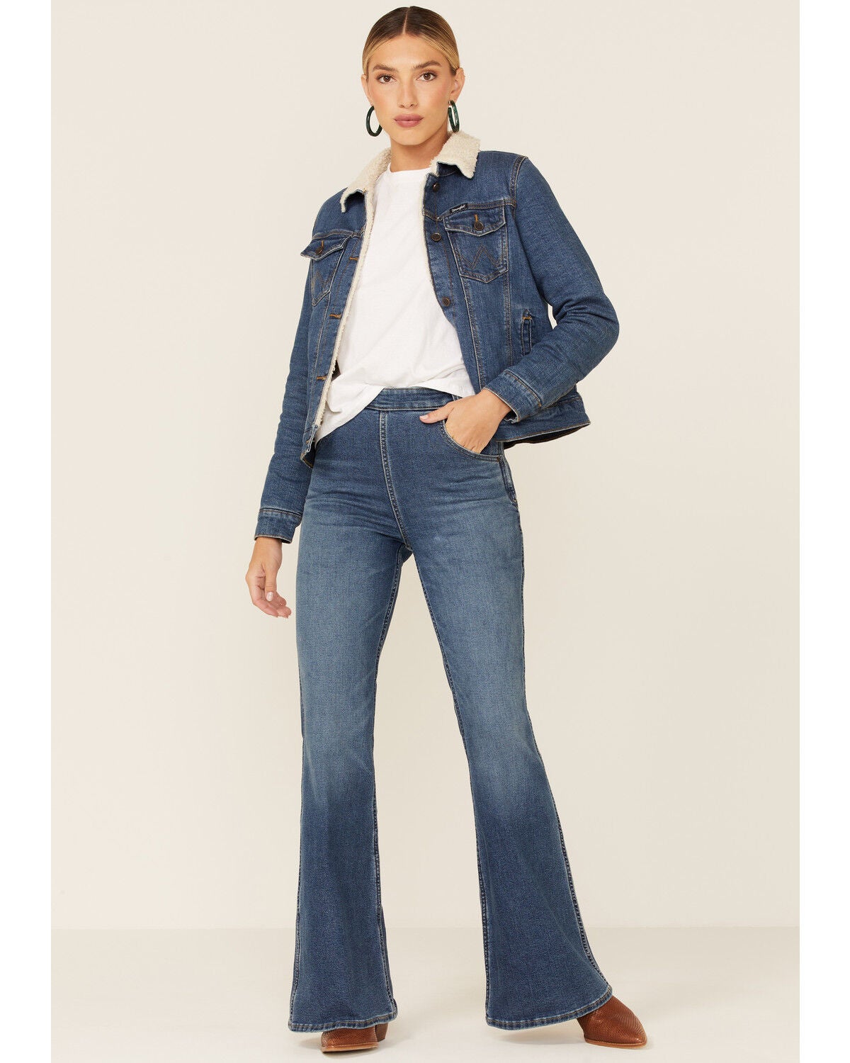 Lee Women's High Rise Super Flare Jeans, Blue, hi-res