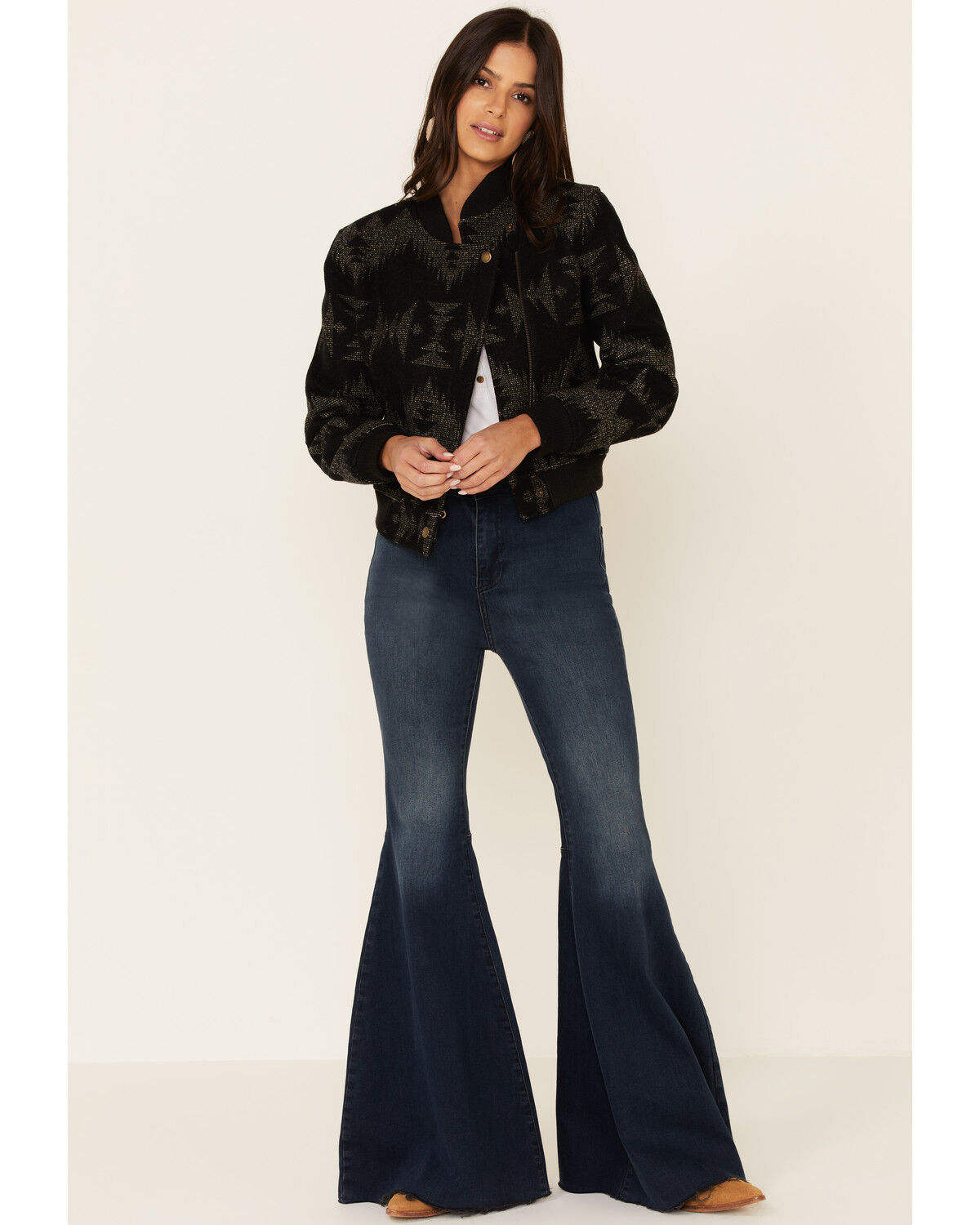 Image #2 - Pendleton Women's Black Sonora Jacquard Bomber Jacket, , hi-res