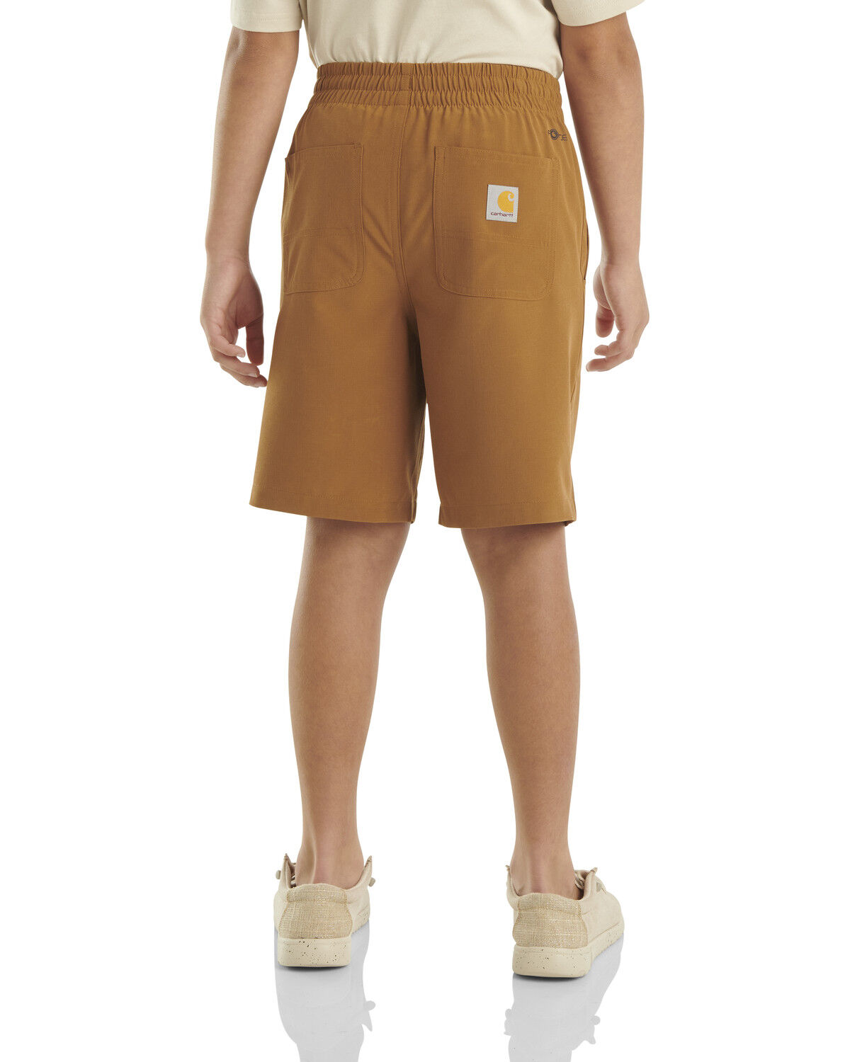 Image #2 - Carhartt Boys' Solid Rugged Flex® Work Shorts, Brown, hi-res