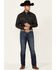 Rough Stock By Panhandle Men's Tonal Southwestern Print Long Sleeve Snap Western Shirt , Charcoal, hi-res