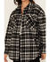 Image #3 - Fornia Women's Plaid Print Shacket, Black, hi-res