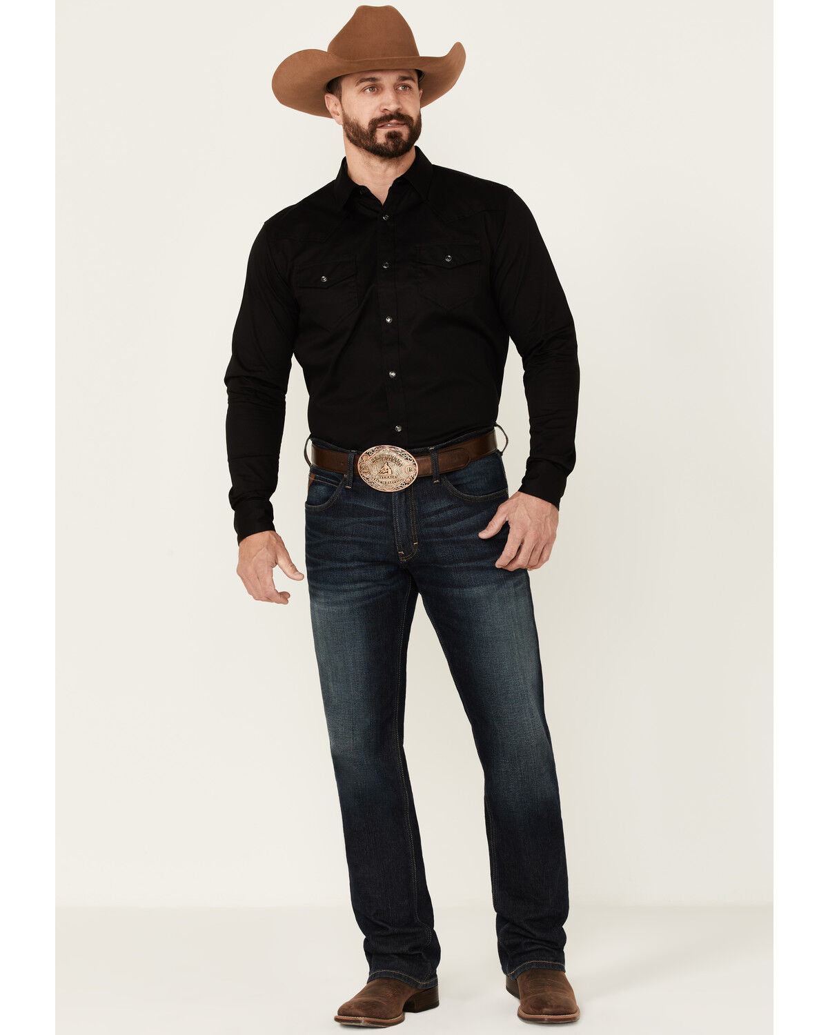 Image #2 - Cody James Men's Solid Treadstone Long Sleeve Pearl Snap Western Shirt - Tall, Black, hi-res