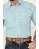 Image #3 - Panhandle Men's Plaid Print Short Sleeve Pearl Snap Western Shirt, Blue, hi-res