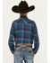 Image #4 - Ariat Boys' Harland Plaid Print Long Sleeve Snap Western Shirt, Blue, hi-res