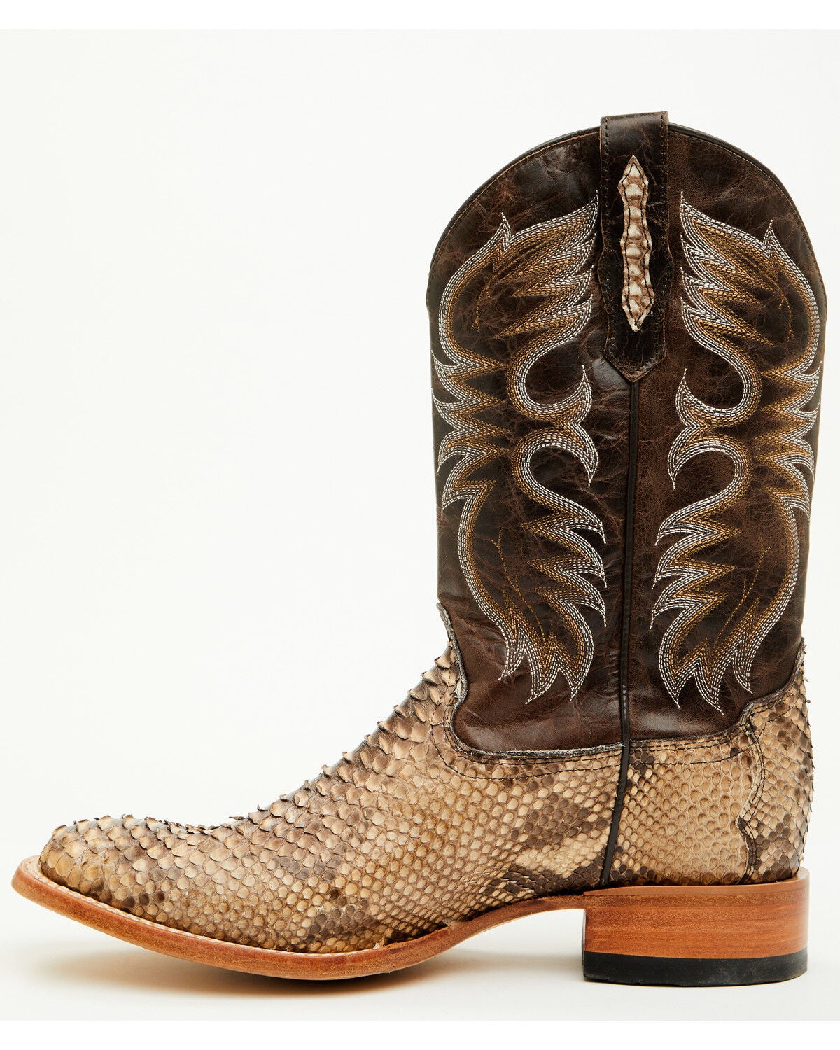 Cody James Men's Exotic Python Western Boots - Broad Square Toe, Dark Brown