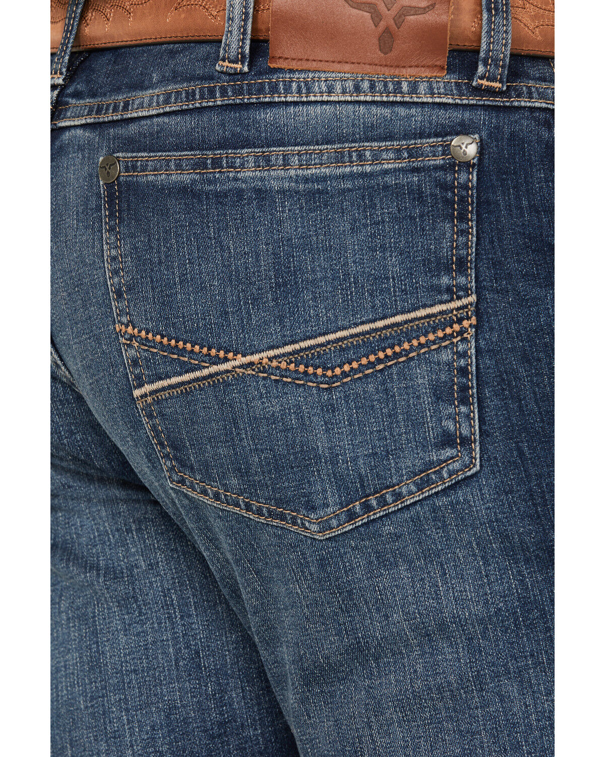 Image #4 - Wrangler 20X Men's Range Dark Wash Bootcut Stretch Jeans - Long, Dark Wash, hi-res