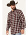 Image #3 - Moonshine Spirit Men's Red Dawn Plaid Print Long Sleeve Snap Western Shirt, Red, hi-res