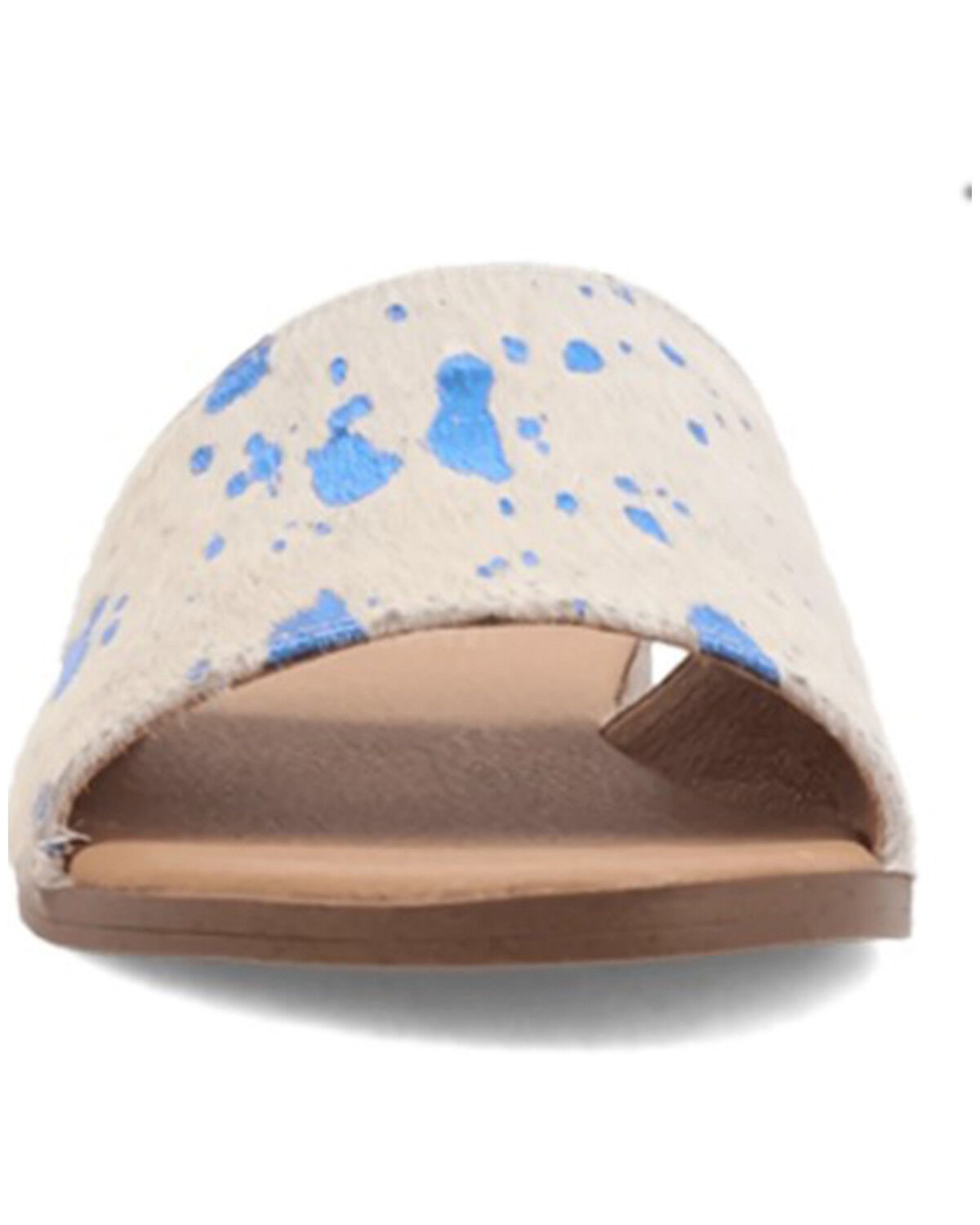Image #4 - Dingo Women's Metallic Hairon Moo Moo Sandals, Blue, hi-res