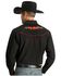 Ely Walker Men's Solid Embroidered Rose Long Sleeve Western Shirt, Black, hi-res
