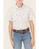 Image #2 - Cody James Boys' Challenger Horseshoe Print Short Sleeve Snap Western Shirt , White, hi-res