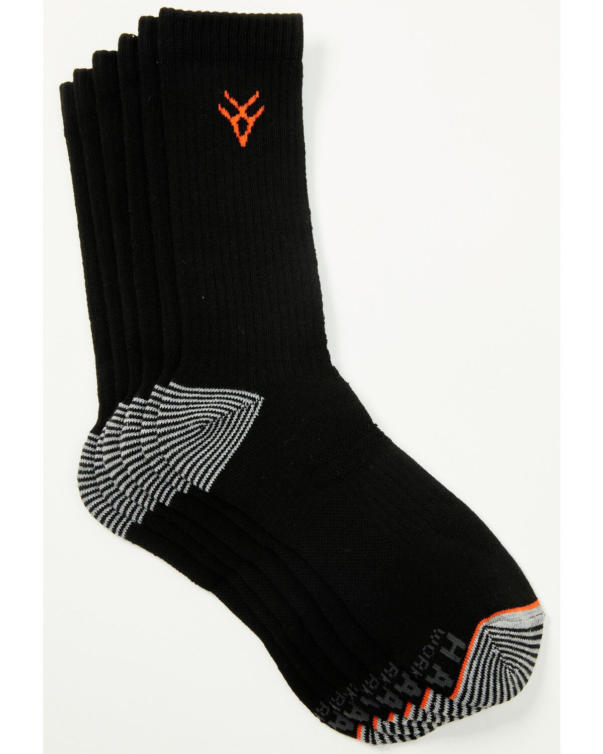 Hawx Men's Crew Socks - 3 Pack, Black, hi-res