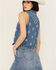 Image #4 - Wrangler Women's Americana Front Tie Sleeveless Snap Western Shirt, Blue, hi-res