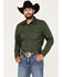 Moonshine Spirit Men's Limelight Paisley Print Long Sleeve Snap Western Shirt , Green, hi-res