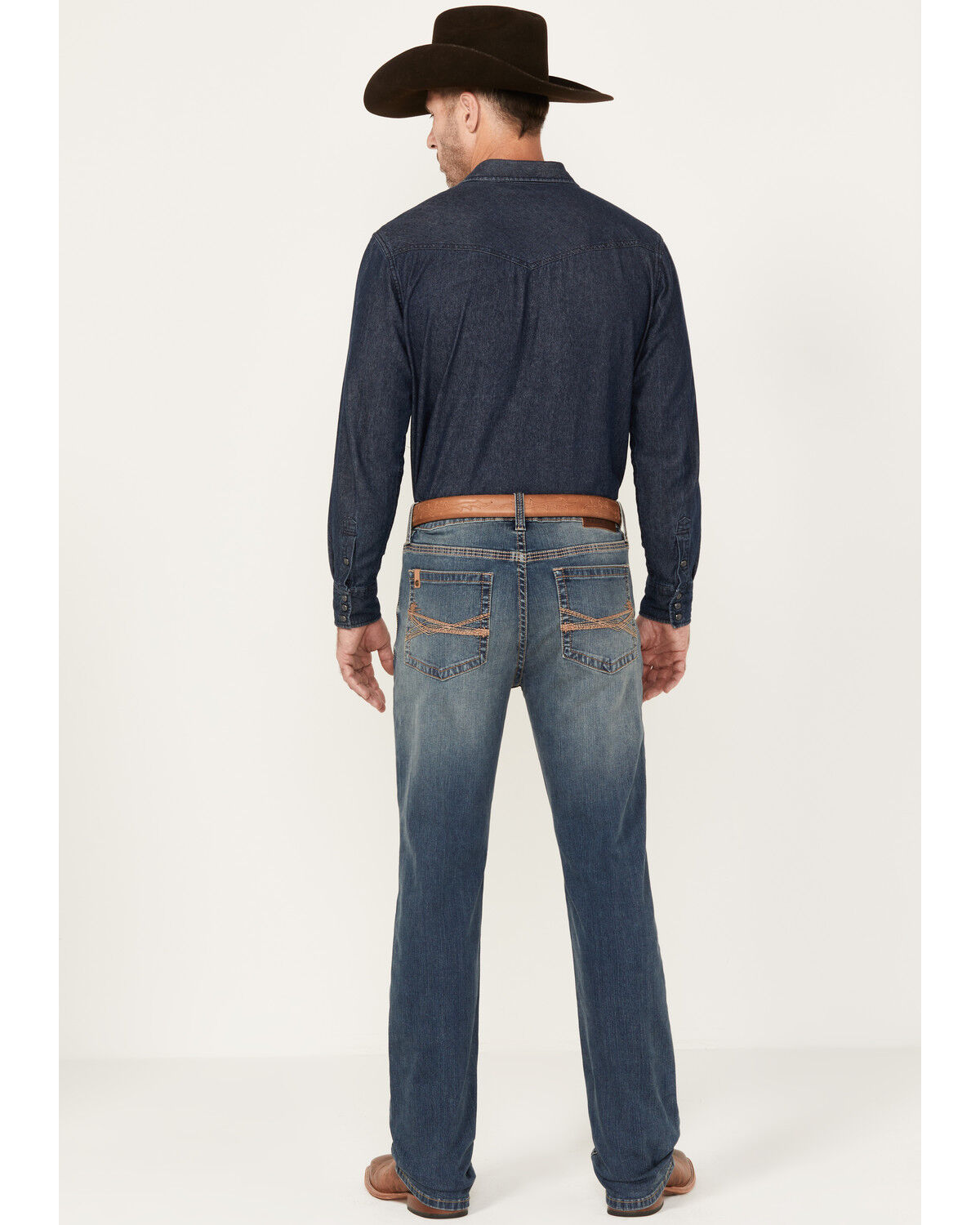 Image #3 - RANK 45® Men's Sidewinder Medium Wash Slim Straight 4-Way Stretch Denim Performance Jeans, Blue, hi-res