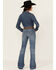 Image #3 - Rock & Roll Denim Women's Medium Wash High Rise Trouser Stretch Denim Jeans, Medium Wash, hi-res