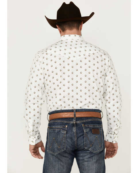 Image #4 - Gibson Trading Co Men's Conrad Floral Print Long Sleeve Pearl Snap Western Shirt , White, hi-res