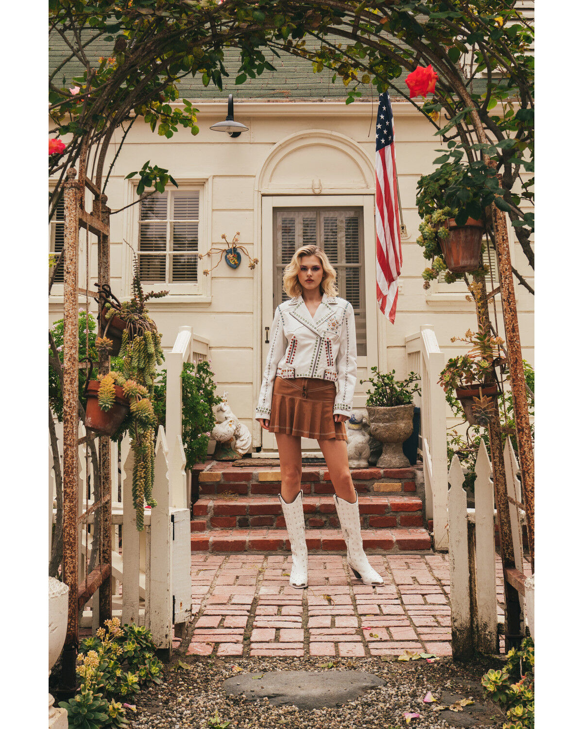 Image #1 - Double D Ranch Women's Hay Babies Studded Jacket, Cream, hi-res