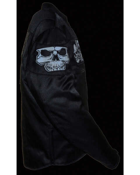 Image #4 - Milwaukee Leather Men's Reflective Skulls Textile Jacket - Big - 4X, Black, hi-res