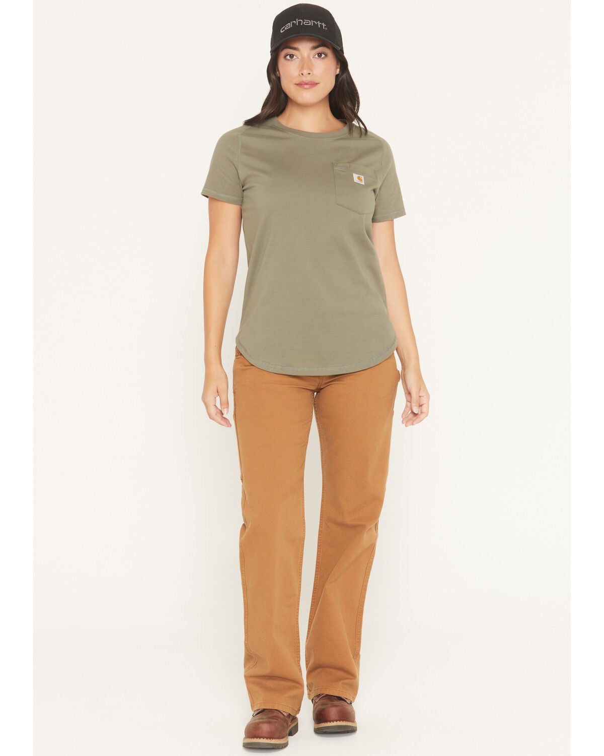 Image #1 - Carhartt Women's Carpenter Canvas Pants, Brown, hi-res