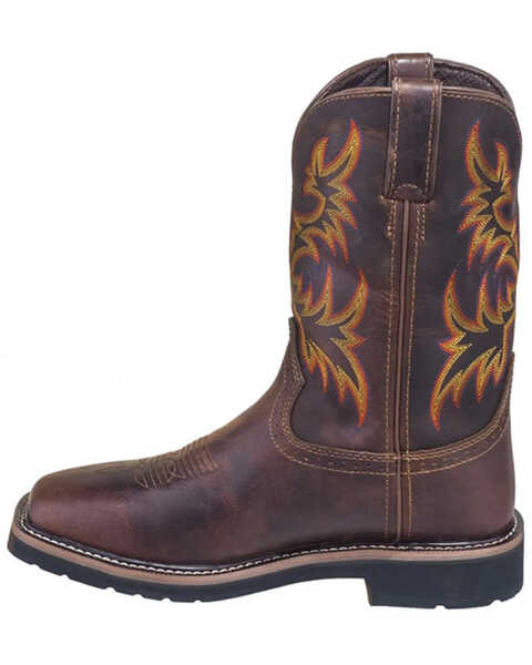Image #3 - Justin Men's Driller Western Work Boots - Soft Toe, Brown, hi-res