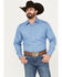 Ely Walker Men's Geo Print Long Sleeve Pearl Snap Western Shirt - Big , Blue, hi-res
