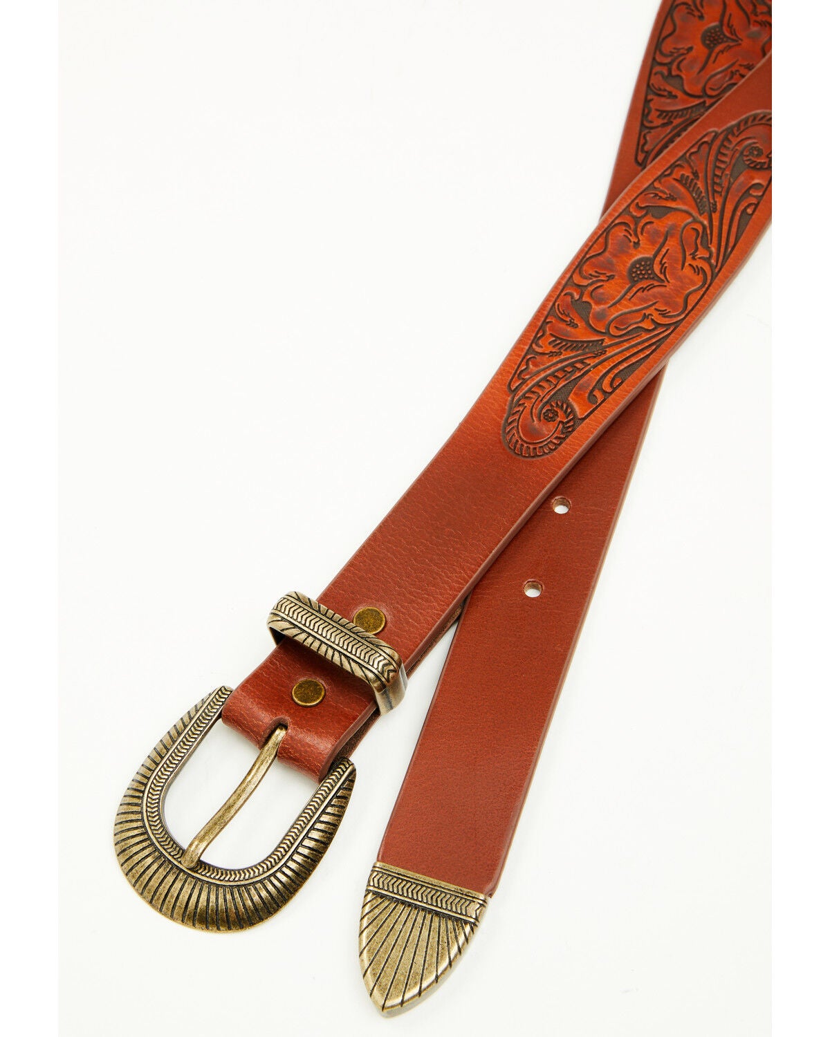 Image #3 - Shyanne Women's Hazel Embossed Scalloped Belt, Tan, hi-res