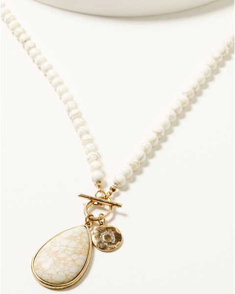 Image #2 - Shyanne Women's Summer Moon Antique Gold Long Pendant Necklace , Off White, hi-res