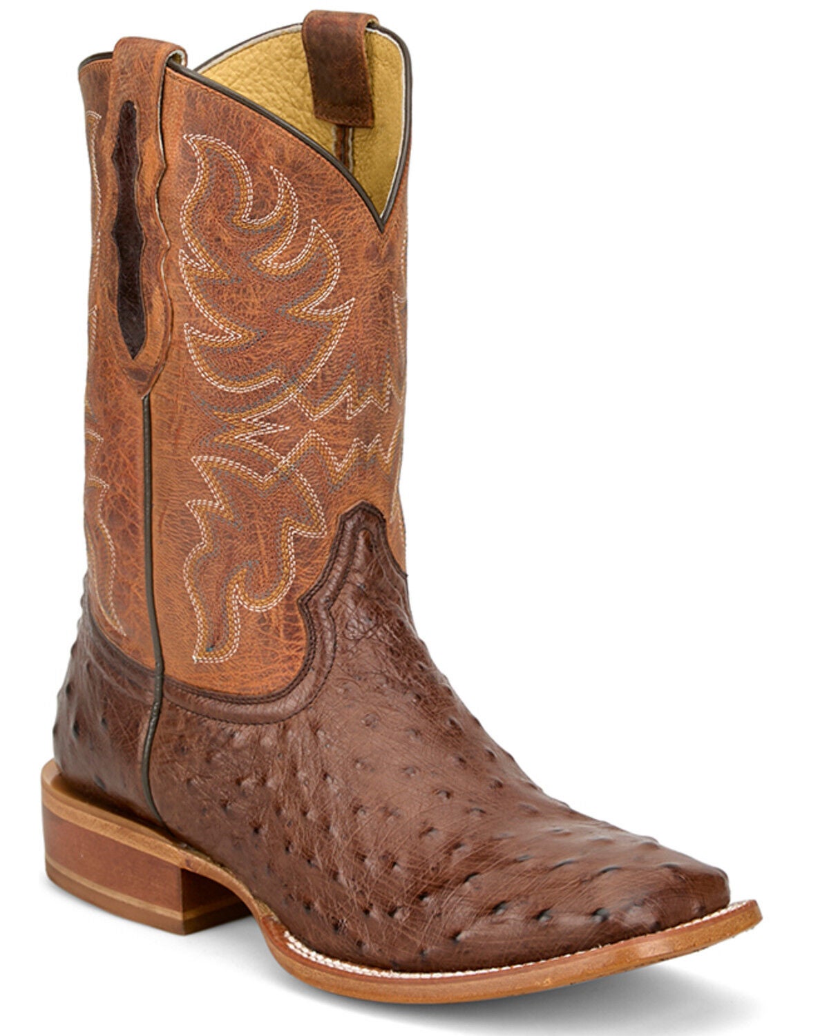 Image #1 - Tony Lama Men's Blaine Exotic Ostrich Western Boots - Broad Square Toe, Brown, hi-res