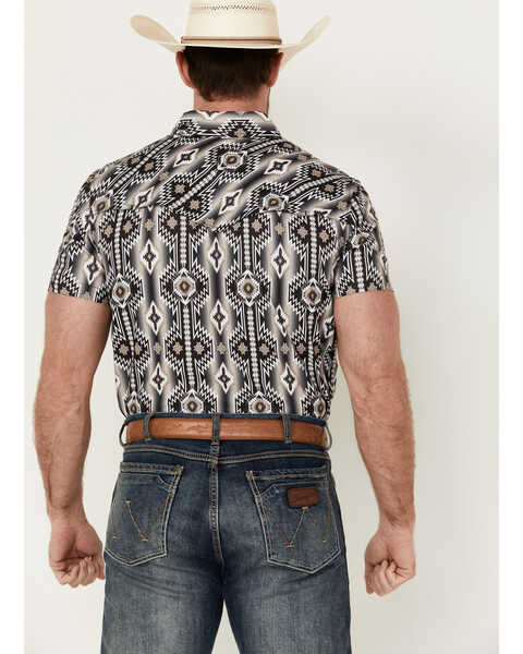 Image #4 - Rock & Roll Denim Men's Southwestern Print Short Sleeve Polo Shirt , Black, hi-res