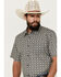 Image #2 - Gibson Trading Co Men's Good Time Geo Print Button-Down Short Sleeve Western Shirt , Grey, hi-res